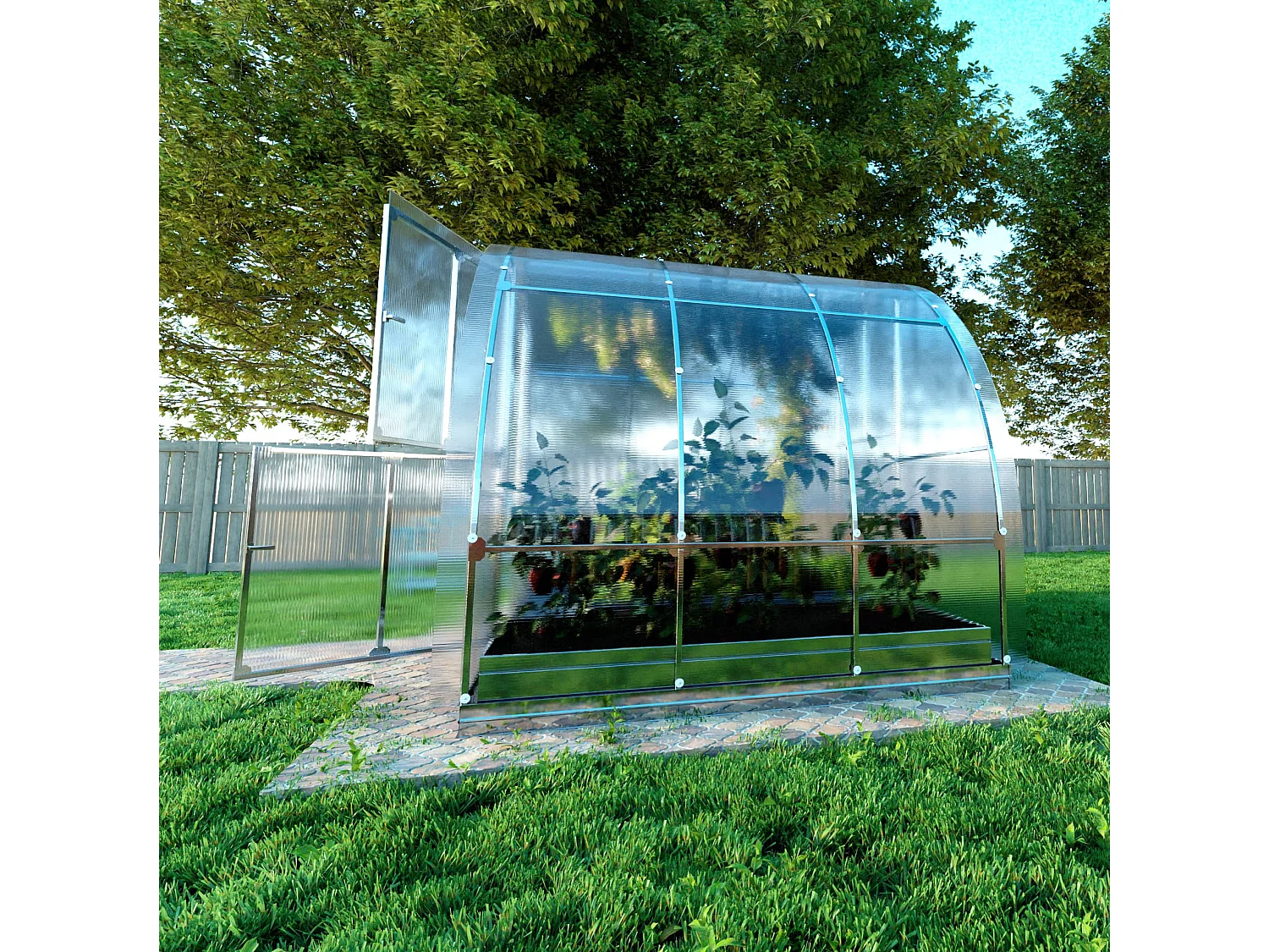 Klasika Greenhouses Tube KLASIKA Gewächshaus 6m² 3m x 2m Mit 6 mm Polycarbonatabdeckung