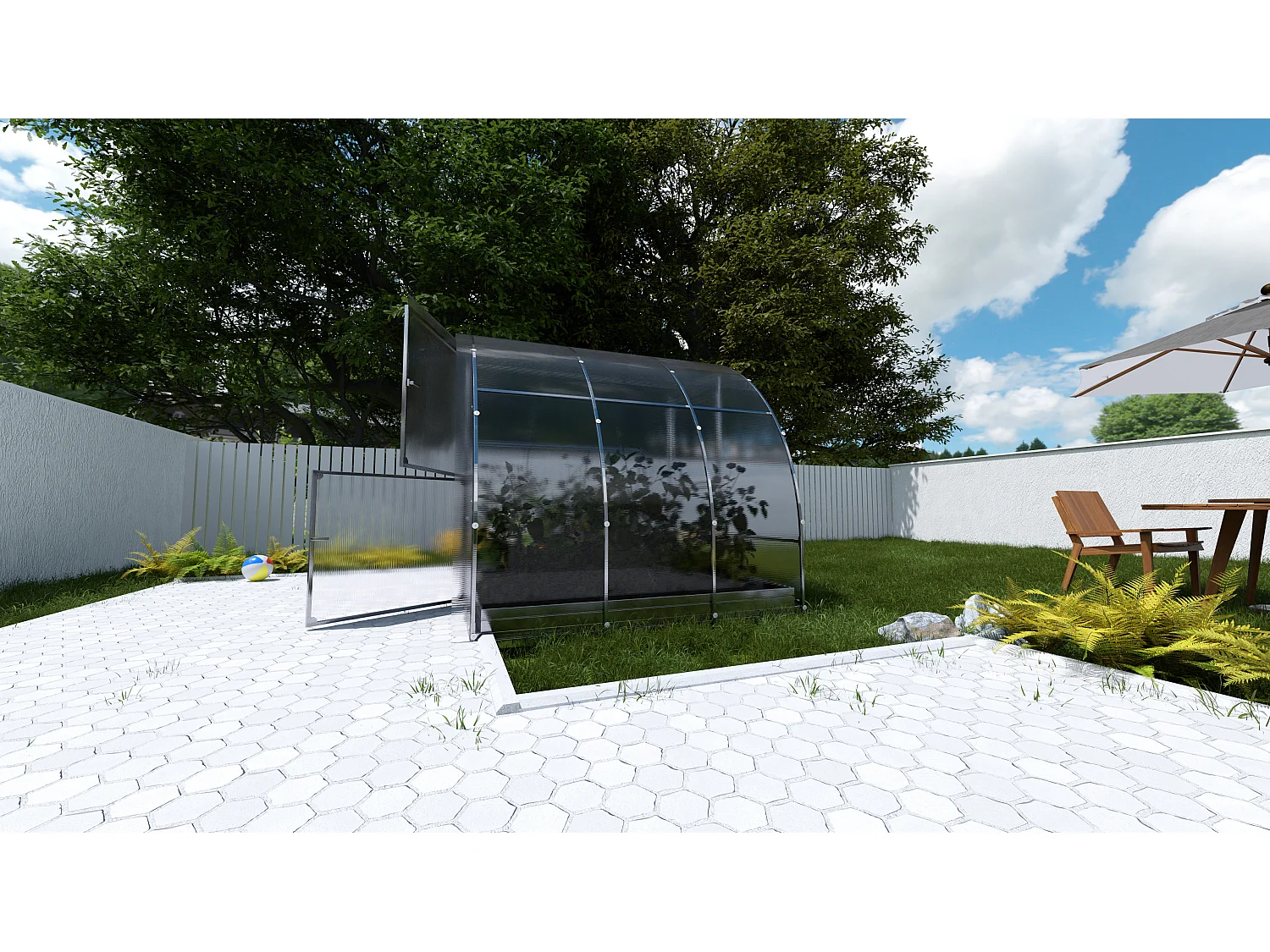 Klasika Greenhouses Easy KLASIKA Gewächshaus 6m² 3m x 2m Mit 6 mm Polycarbonatabdeckung