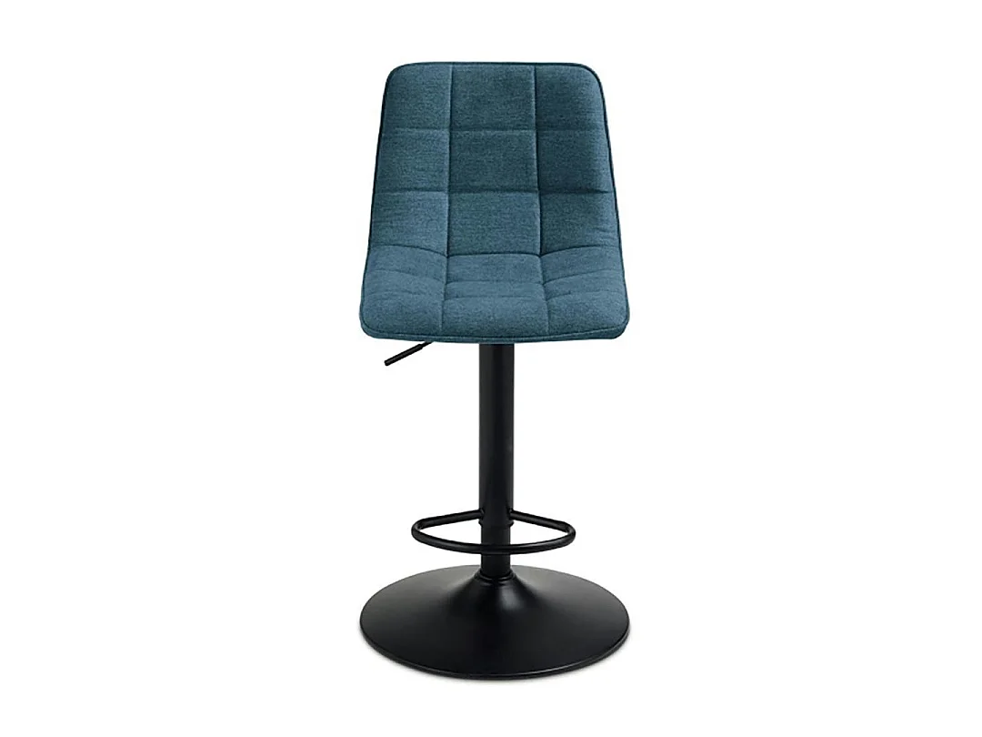 Tabouret de bar réglable tissu bleu damier (lot de 2) LORA