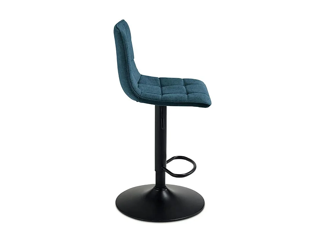 Tabouret de bar réglable tissu bleu damier (lot de 2) LORA