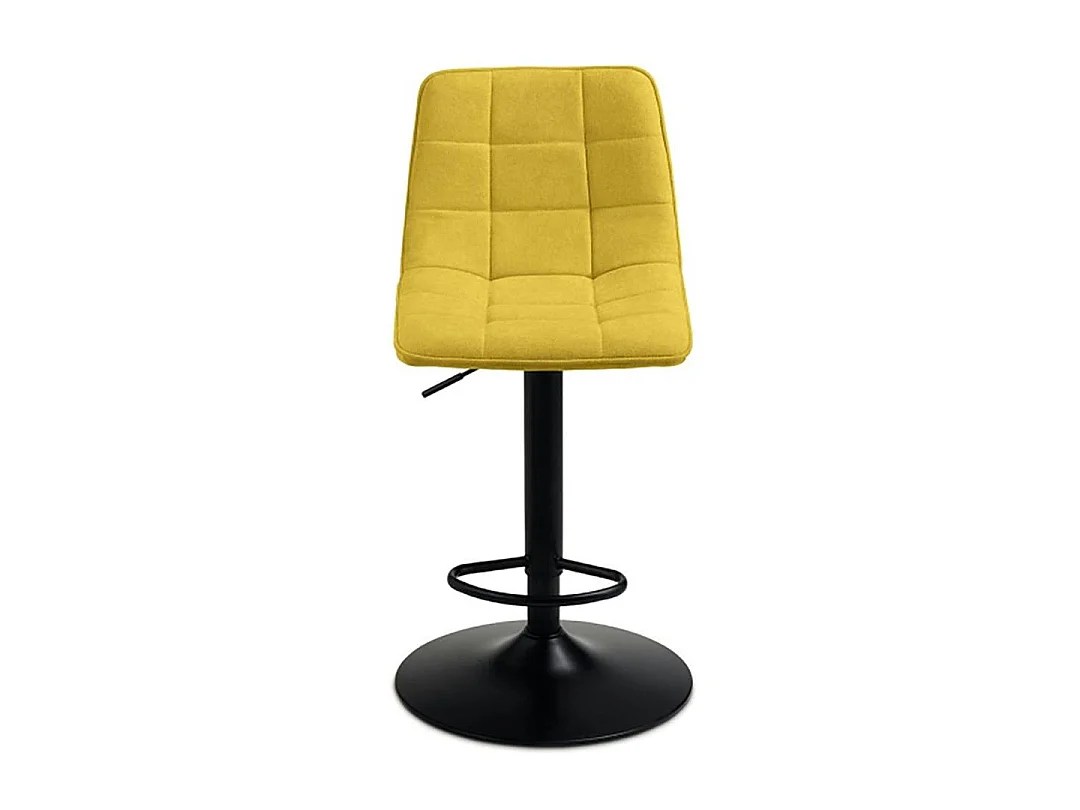 Tabouret de bar réglable tissu jaune damier (lot de 2) LORA