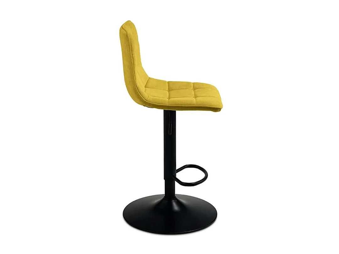 Tabouret de bar réglable tissu jaune damier (lot de 2) LORA