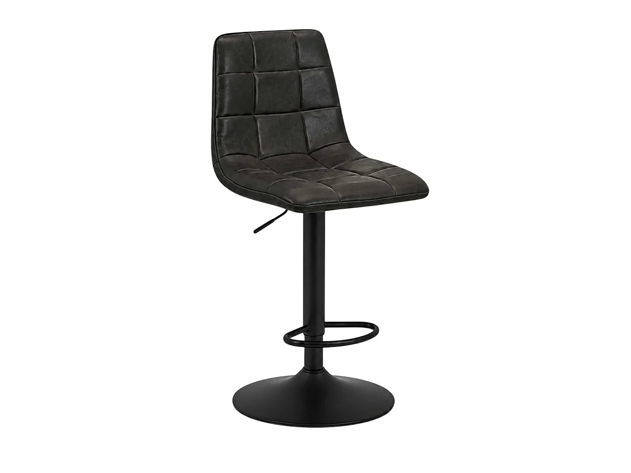 Tabouret de bar réglable gris motif damier (lot de 2) LORA