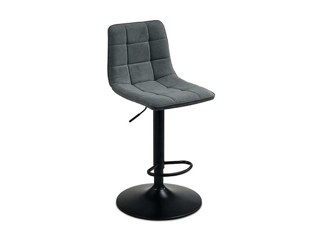 Tabouret de bar réglable tissu gris foncé damier (lot de 2) LORA