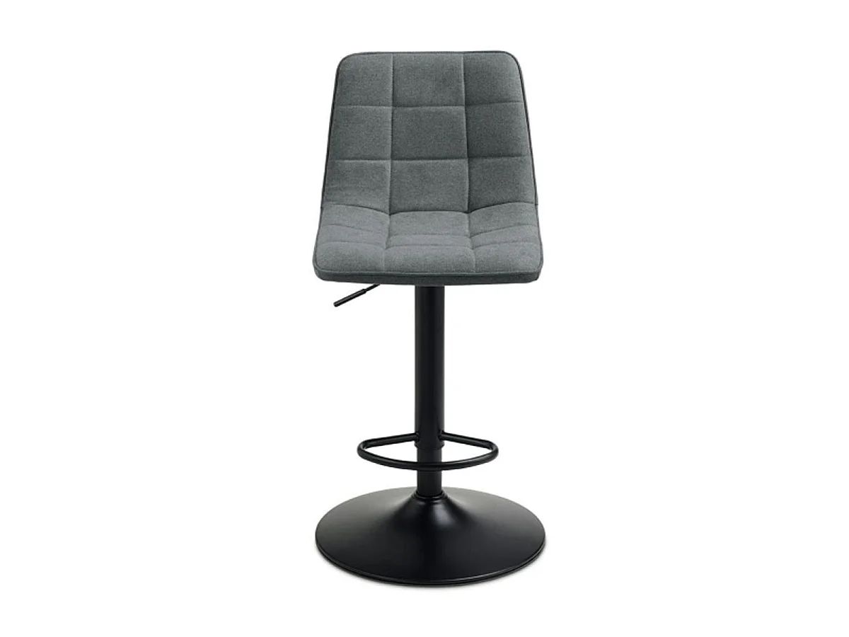 Tabouret de bar réglable tissu gris foncé damier (lot de 2) LORA