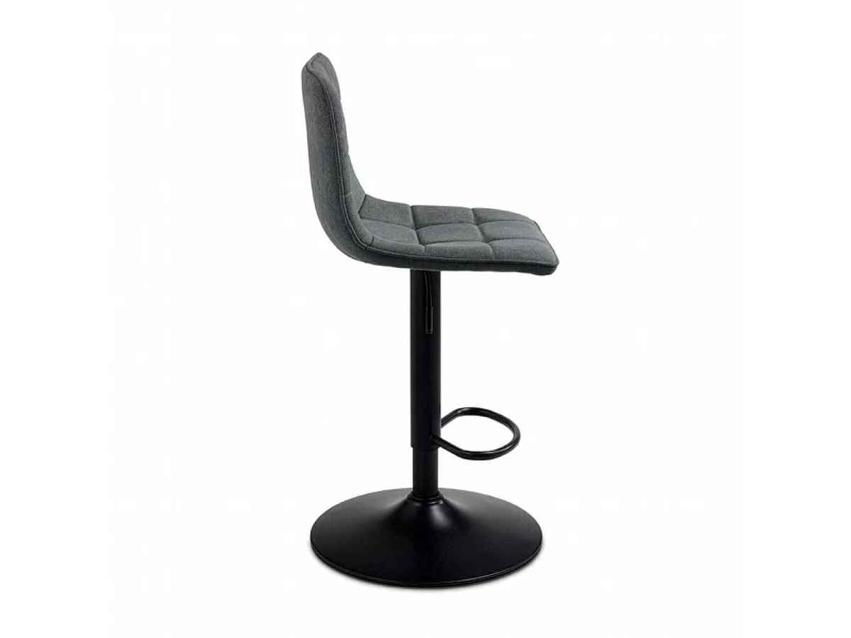Tabouret de bar réglable tissu gris foncé damier (lot de 2) LORA