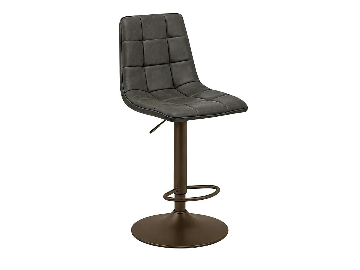 Tabouret de bar réglable marron motif damier (lot de 2) LORA