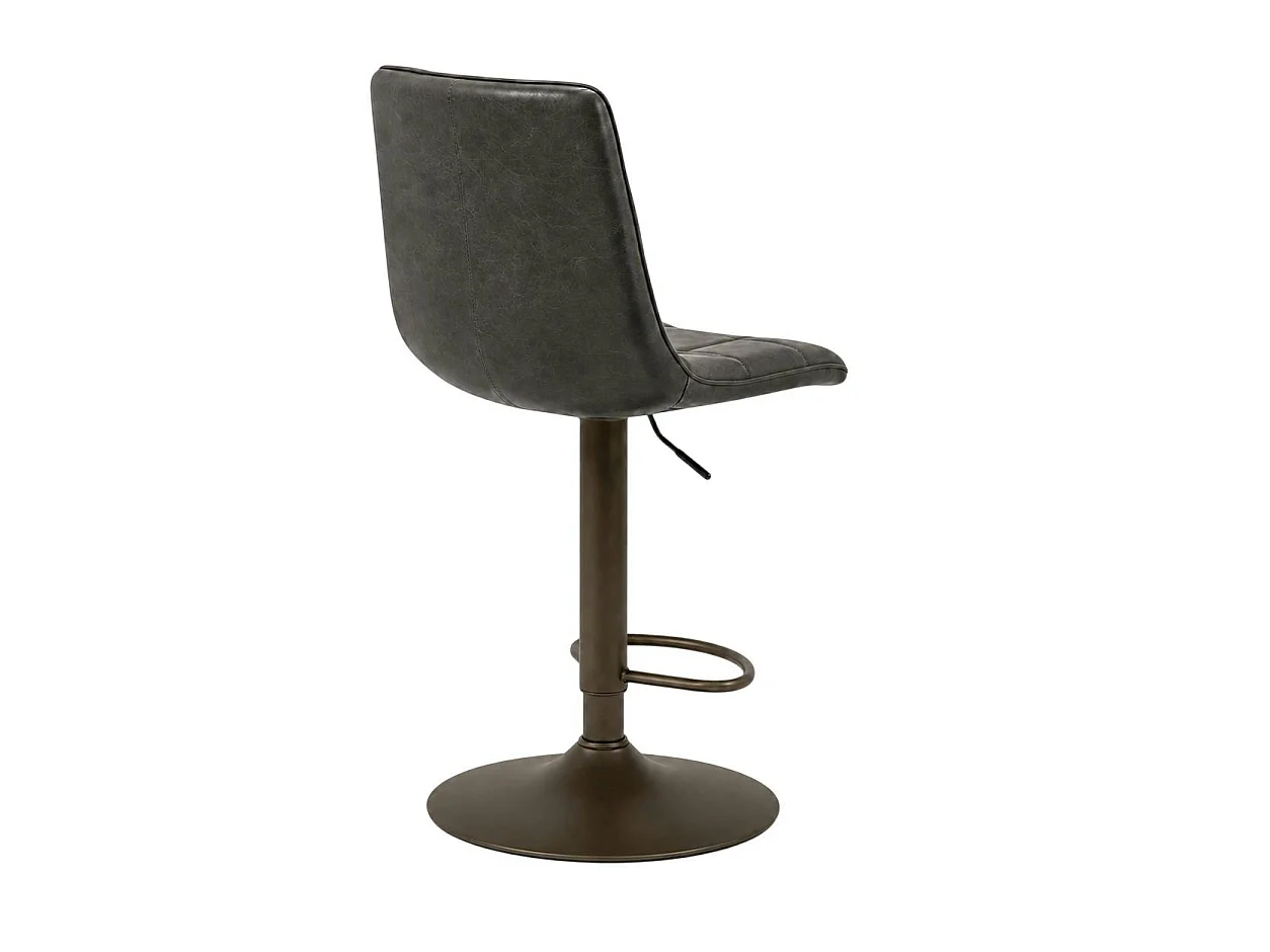 Tabouret de bar réglable marron motif damier (lot de 2) LORA