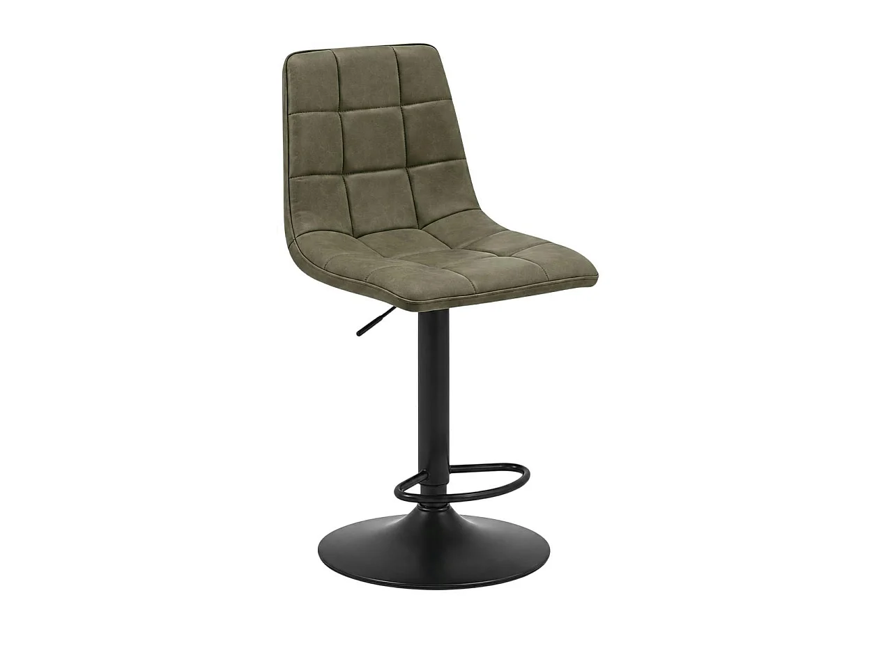 Tabouret de bar réglable vert motif damier (lot de 2) LORA