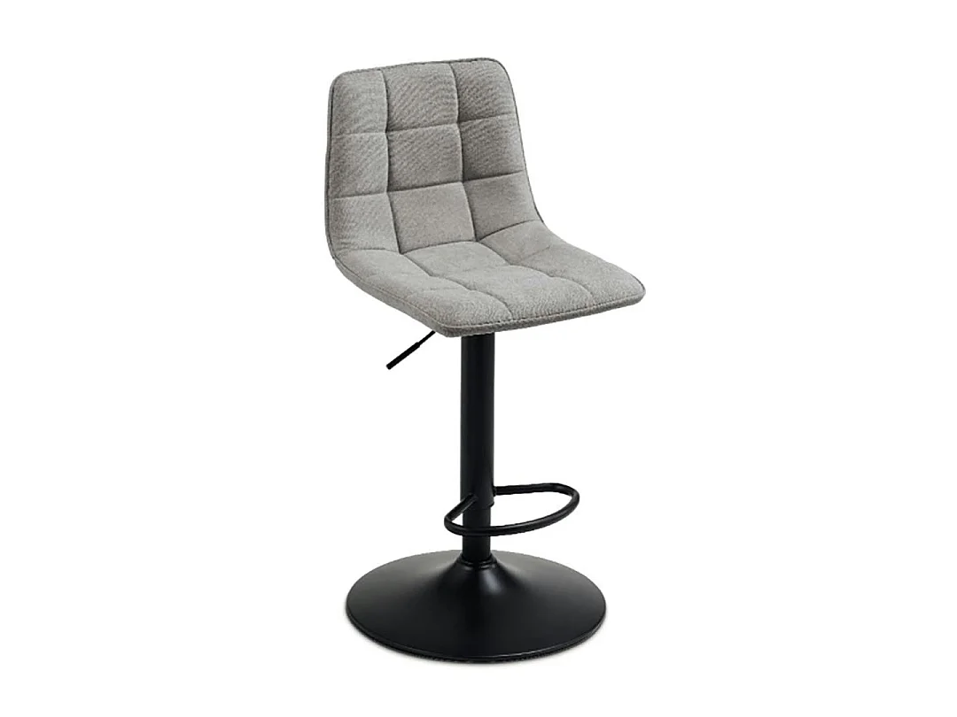 Tabouret de bar réglable tissu gris clair damier (lot de 2) LORA