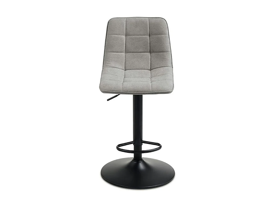 Tabouret de bar réglable tissu gris clair damier (lot de 2) LORA