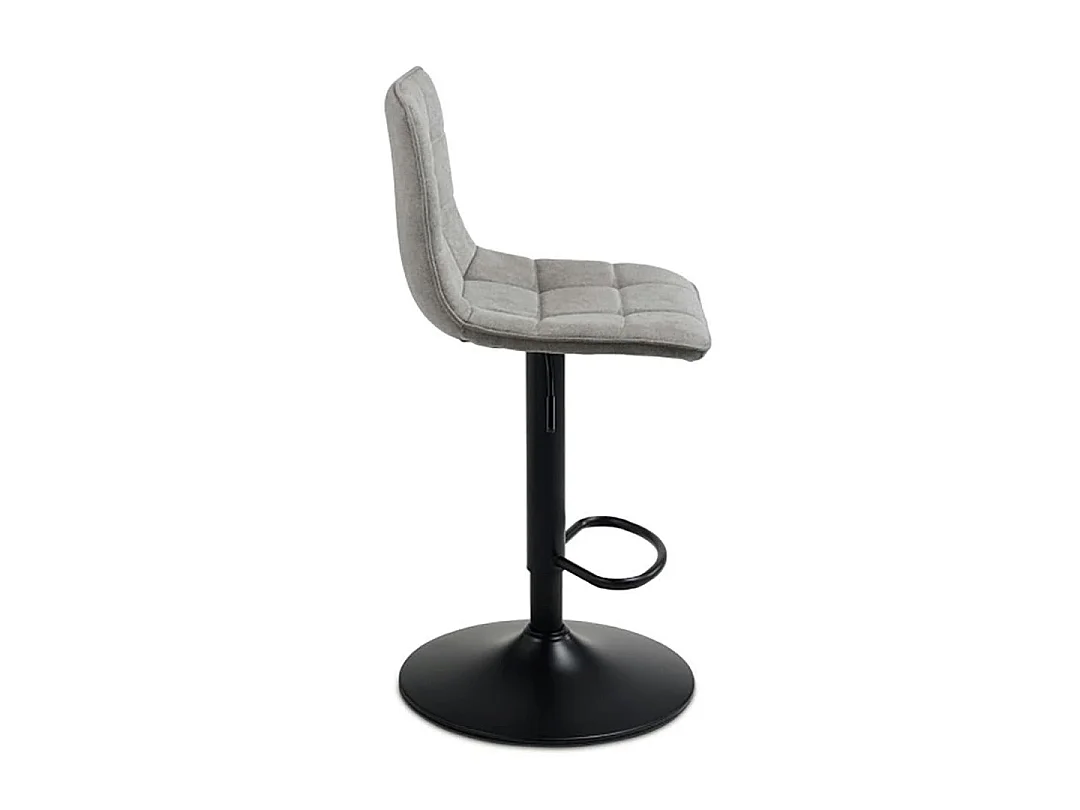 Tabouret de bar réglable tissu gris clair damier (lot de 2) LORA