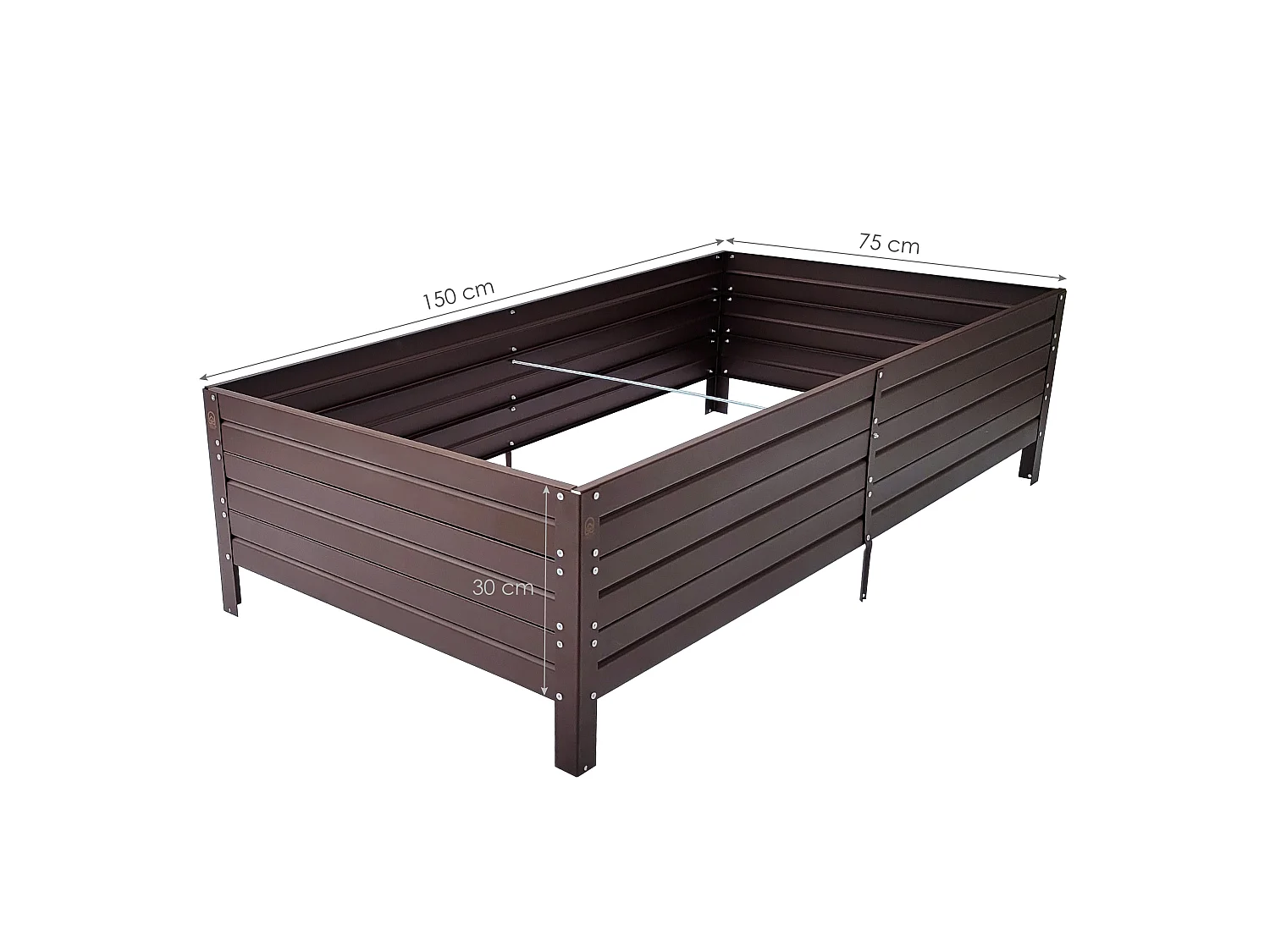 Verhoogde moestuinbak KLASIKA GARDEN 3075150R RAL 8017, 150 x 75 x 30 cm, gepoedercoat staal, ca. 338 l