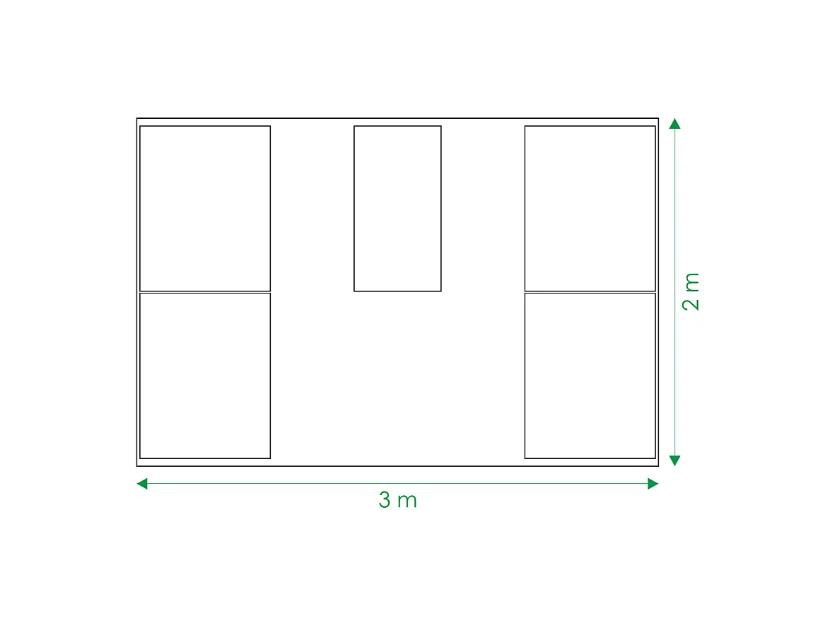 Erhöhtes Hochbeet-Set für 3x2m Gewächshaus, verzinkter Stahl, Klasika Gewächshäuser
