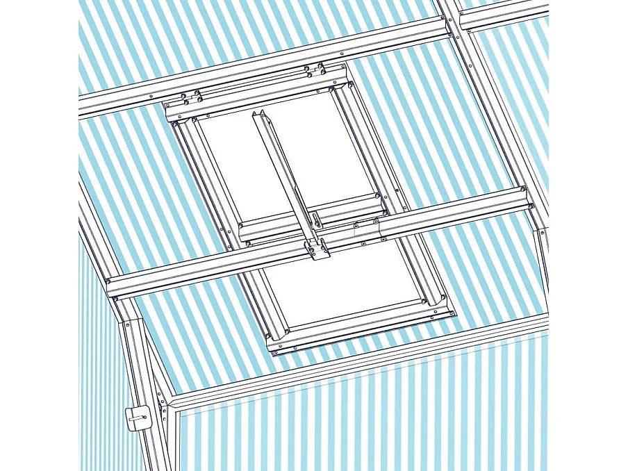 Automatisches Öffnen des Gewächshaus-Dachfensters Bernard mit Polycarbonatbeschichtung - 48 x 70 cm
