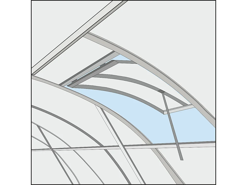 Automatisches Öffnendes Polycarbonat-Dachfenster für Gewächshaus - KLASIKA ARCH 100x60 cm