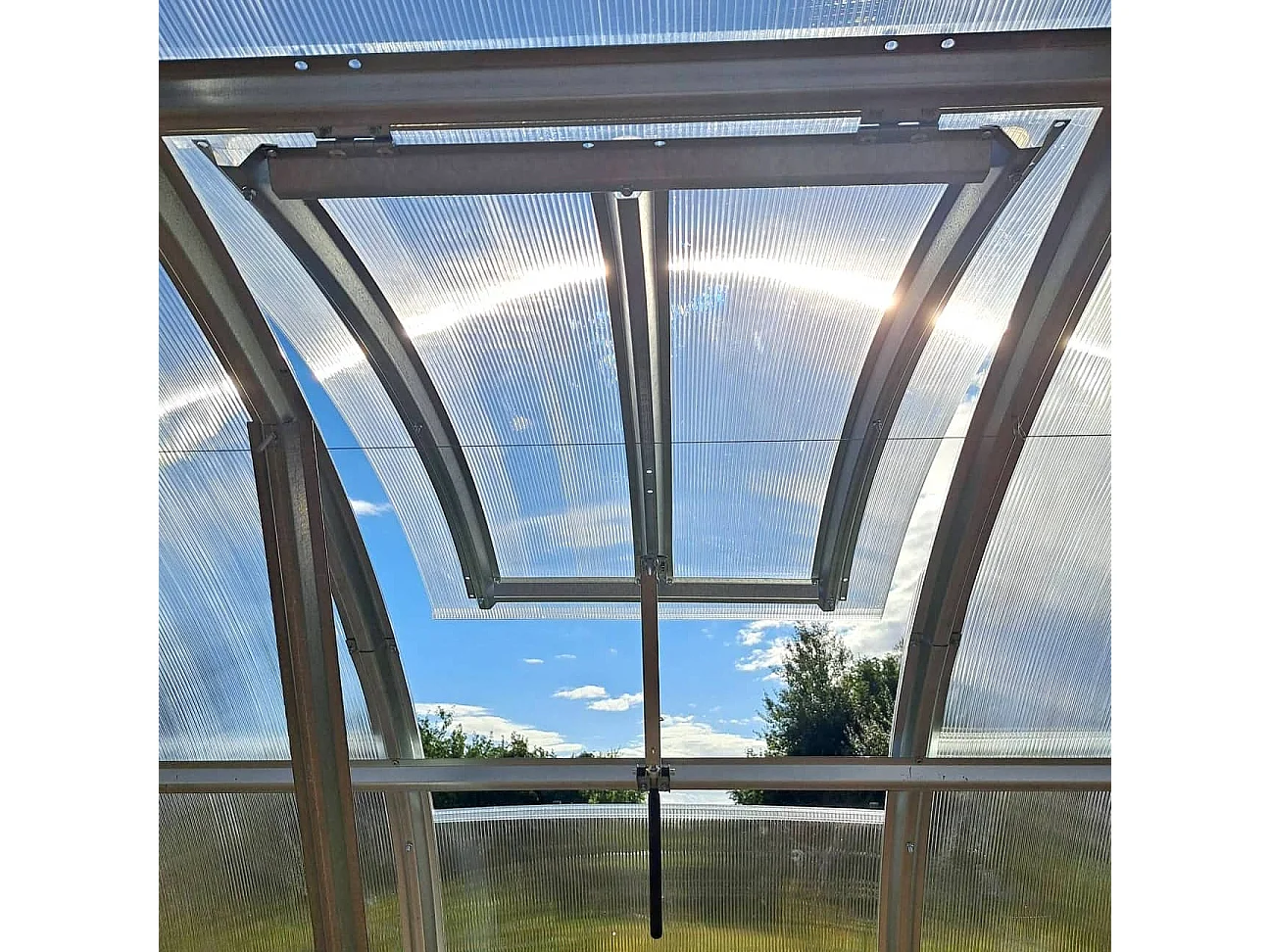Gewächshaus Dachfenster KLASIKA EASY mit automatischem Öffner - 60 x 100 cm Polycarbonat Oberlicht