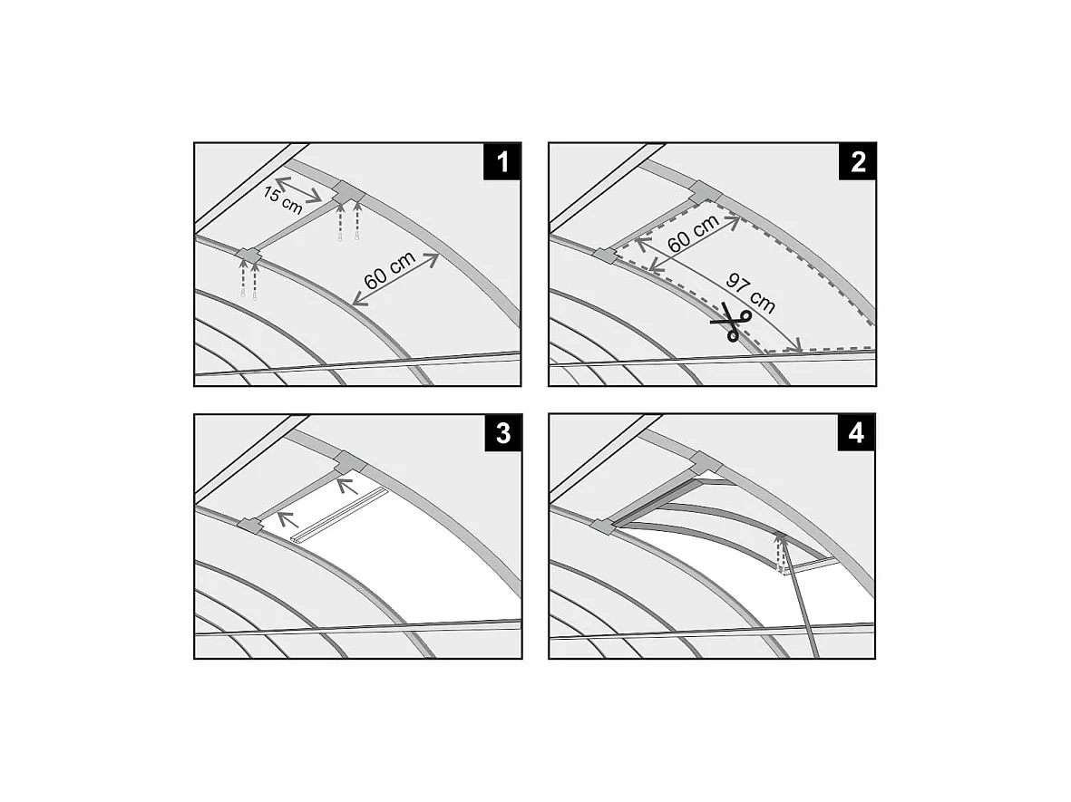 Gewächshaus Dachfenster KLASIKA EASY mit automatischem Öffner - 60 x 100 cm Polycarbonat Oberlicht