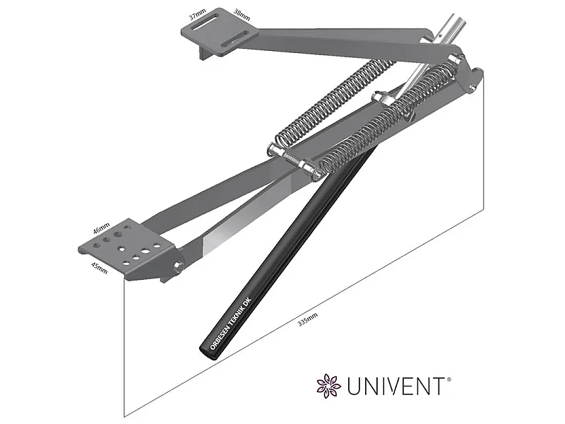 Univent Automatischer Gewächshausfensteröffner - Einfache Installation, Temperatursensitiv, Dänische Herkunft