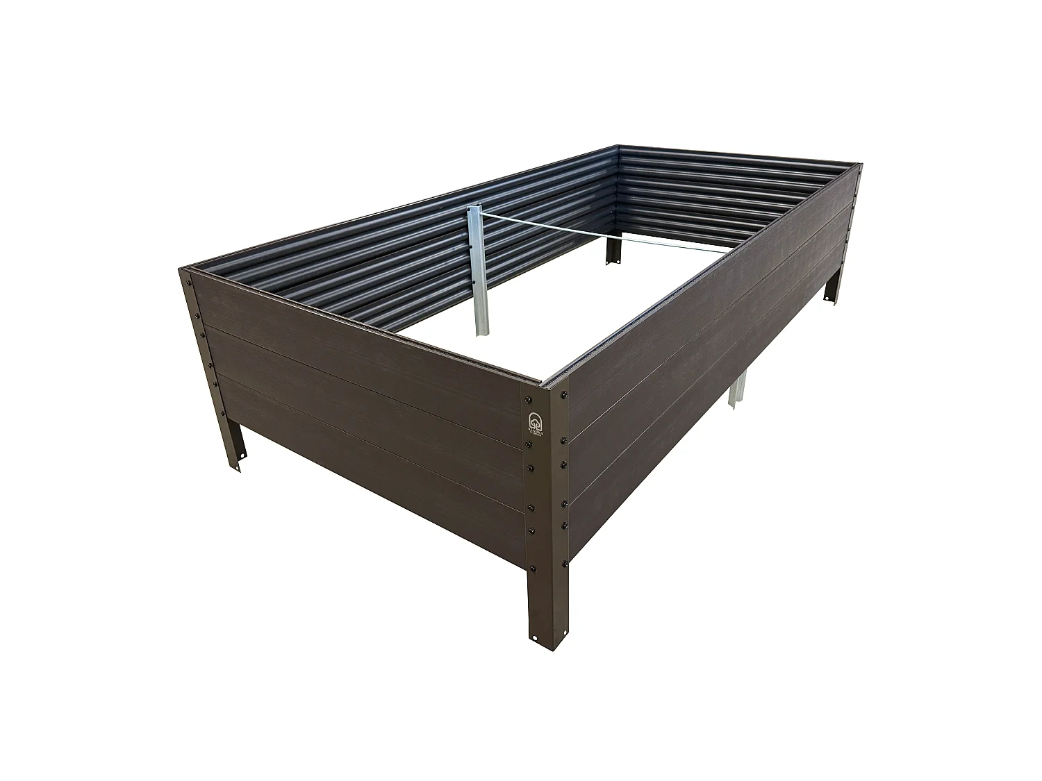 Erhöhter GPPS KLASIKA WOODLOOK Pflanzkübel, Braun 150x75x30, UV-beständig, Recycelbar, Stabil