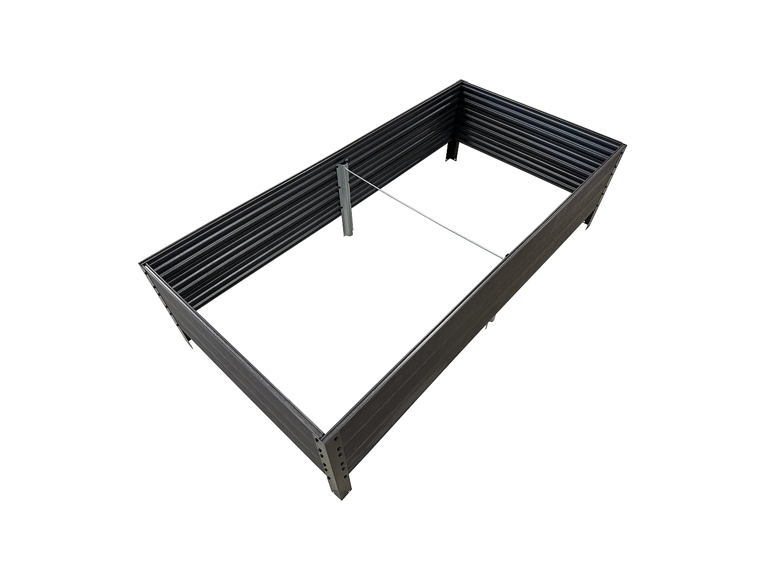 Erhöhter GPPS KLASIKA WOODLOOK Pflanzkübel, Braun 150x75x30, UV-beständig, Recycelbar, Stabil