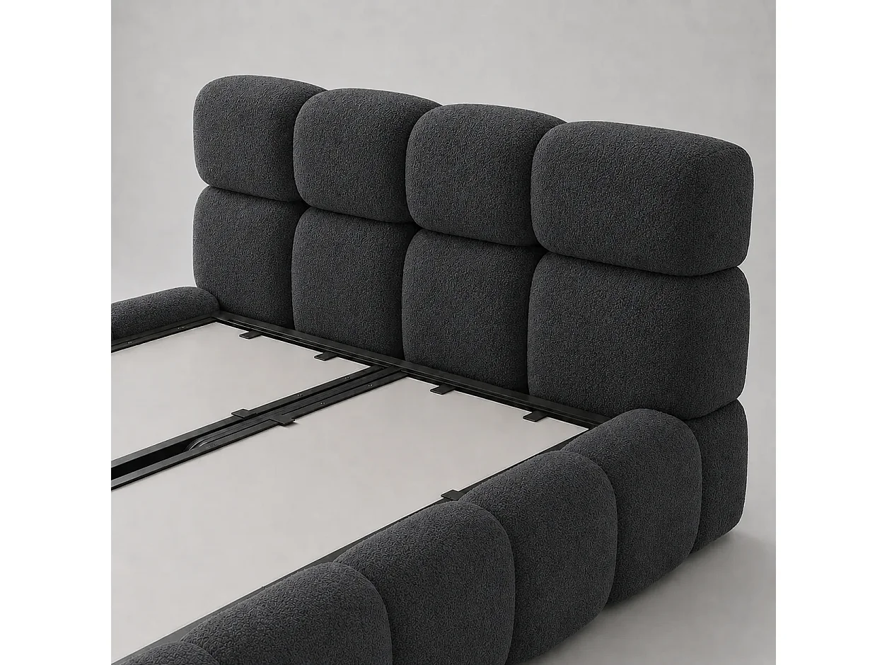 Opbergbed MOOS Kleur Grijs Houtskool, 160x200CM