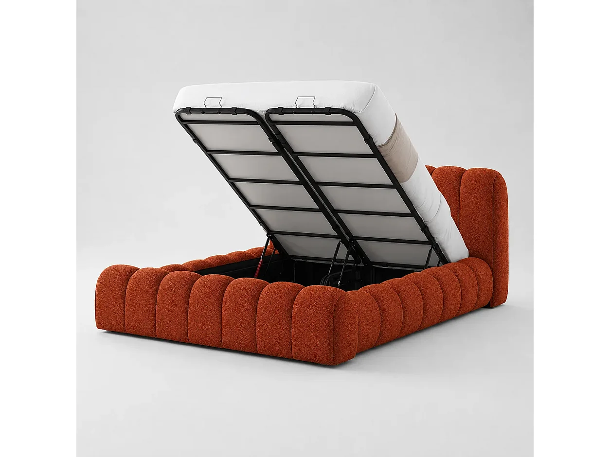 Opbergbed LONDON Kleur Terracotta, 140x200CM