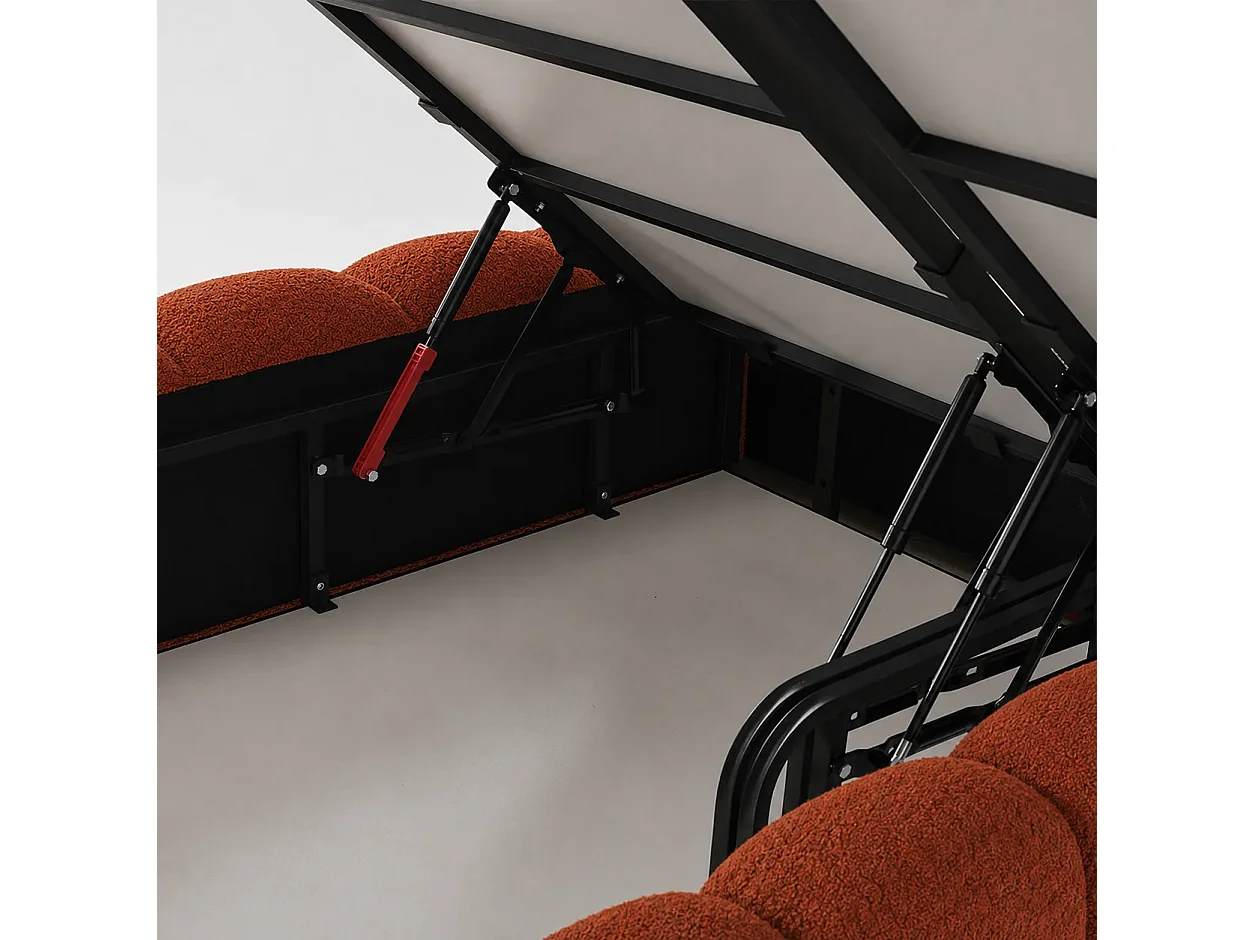 Opbergbed LONDON Kleur Terracotta, 140x200CM