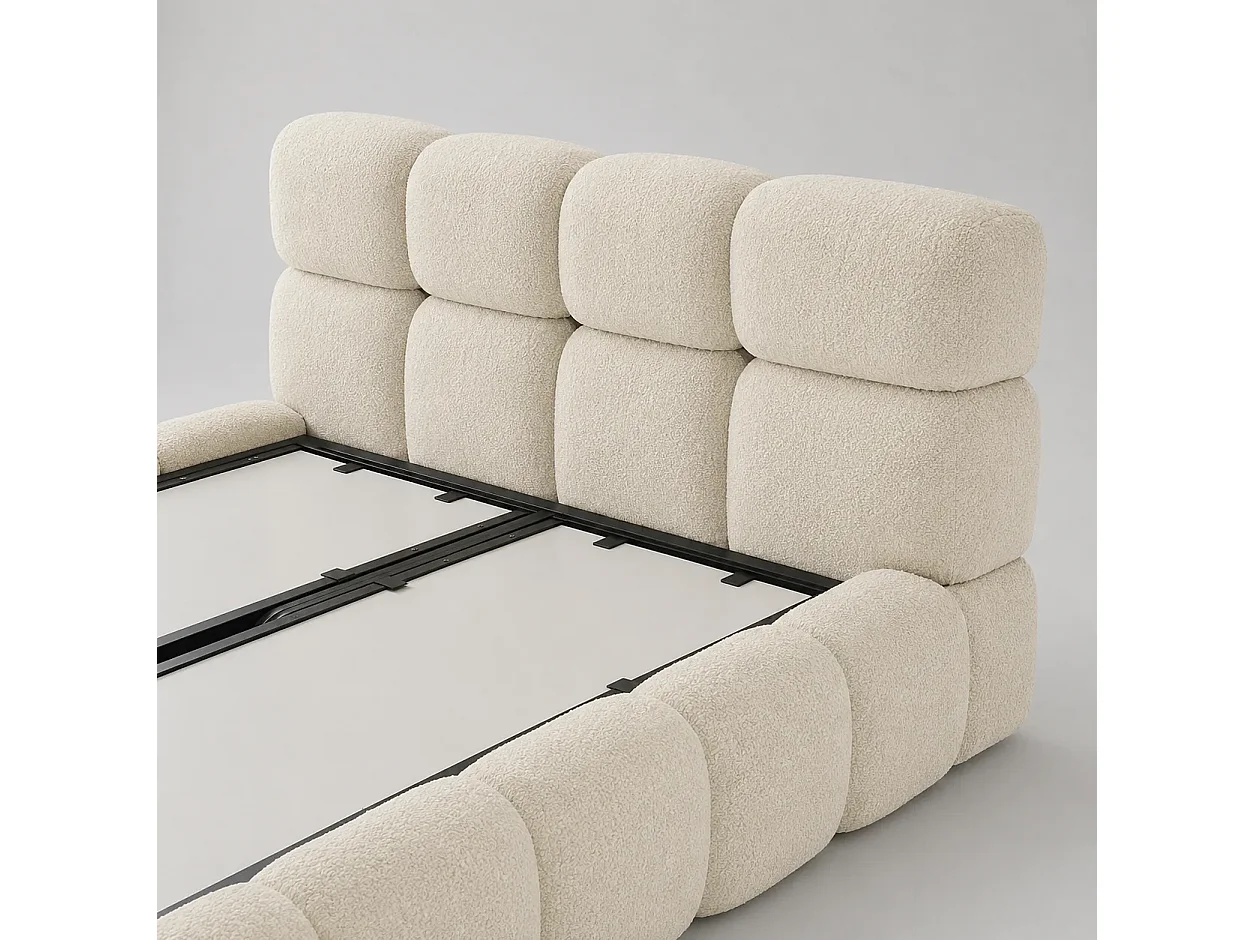 Opbergbed MOOS Kleur Ecru Schuim, 140x200CM