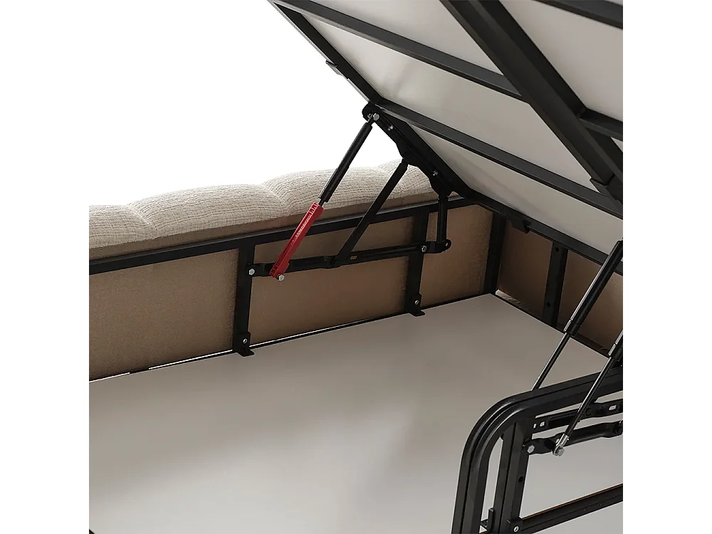 Opbergbed LUNA Kleur Ecru Schuim, 140x200CM