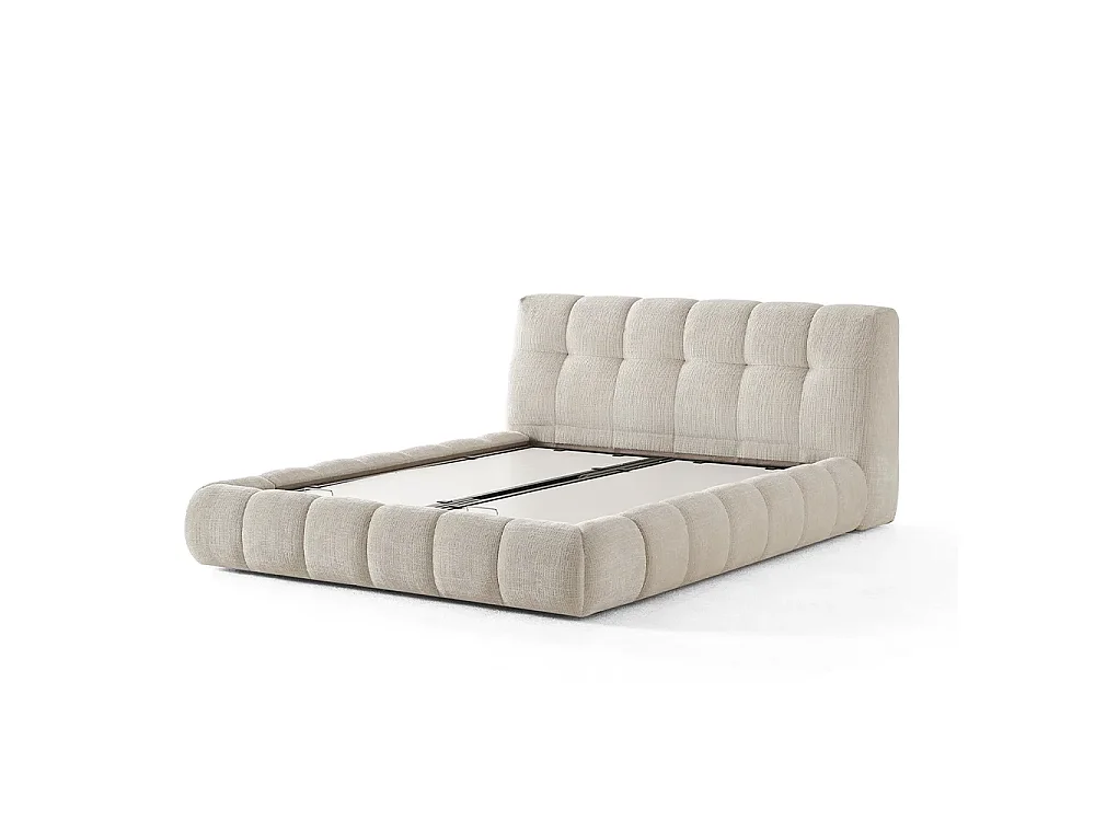 Opbergbed LUNA Kleur Ecru Schuim, 140x200CM
