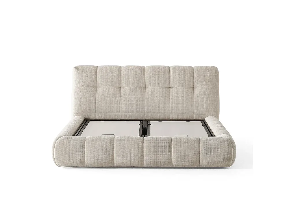 Opbergbed LUNA Kleur Ecru Schuim, 140x200CM