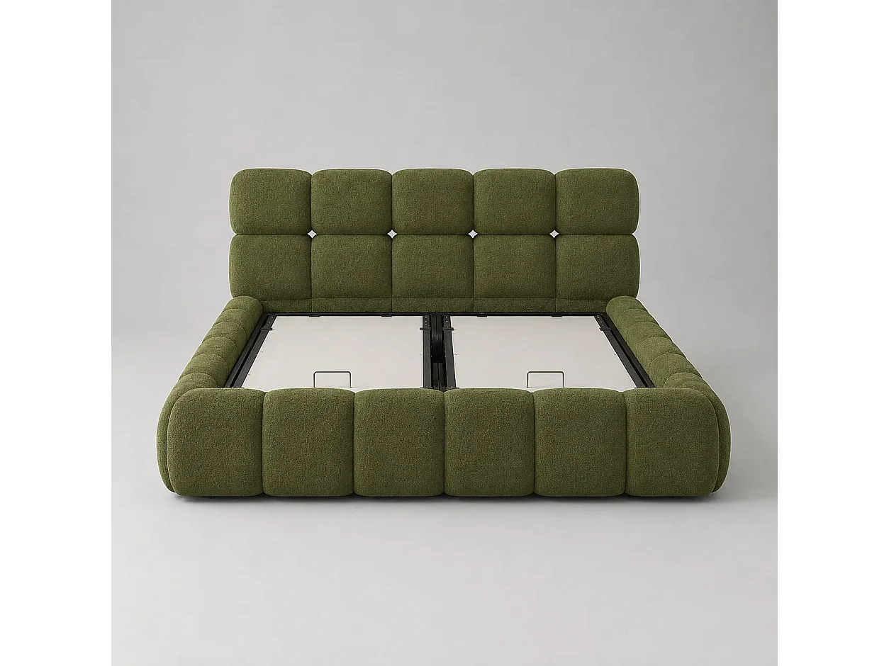 Opbergbed MOOS Kleur Junglegroen, 200x200CM