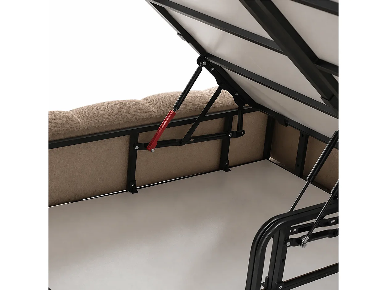 Opbergbed LUNA Kleur Zand Nomade, 160x200CM