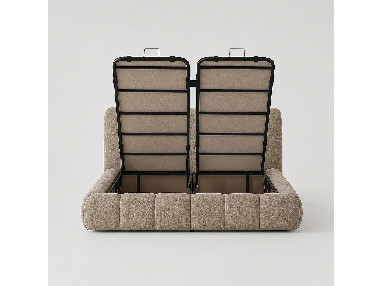 Opbergbed LUNA Kleur Zand Nomade, 160x200CM