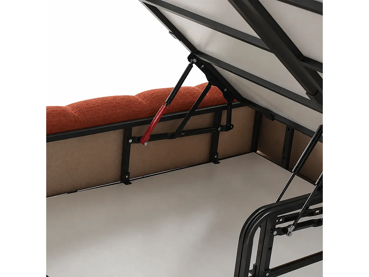 Opbergbed LUNA Kleur Terracotta, 160x200CM