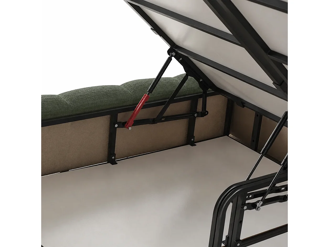 Opbergbed LUNA Kleur Cedergroen, 90x200CM