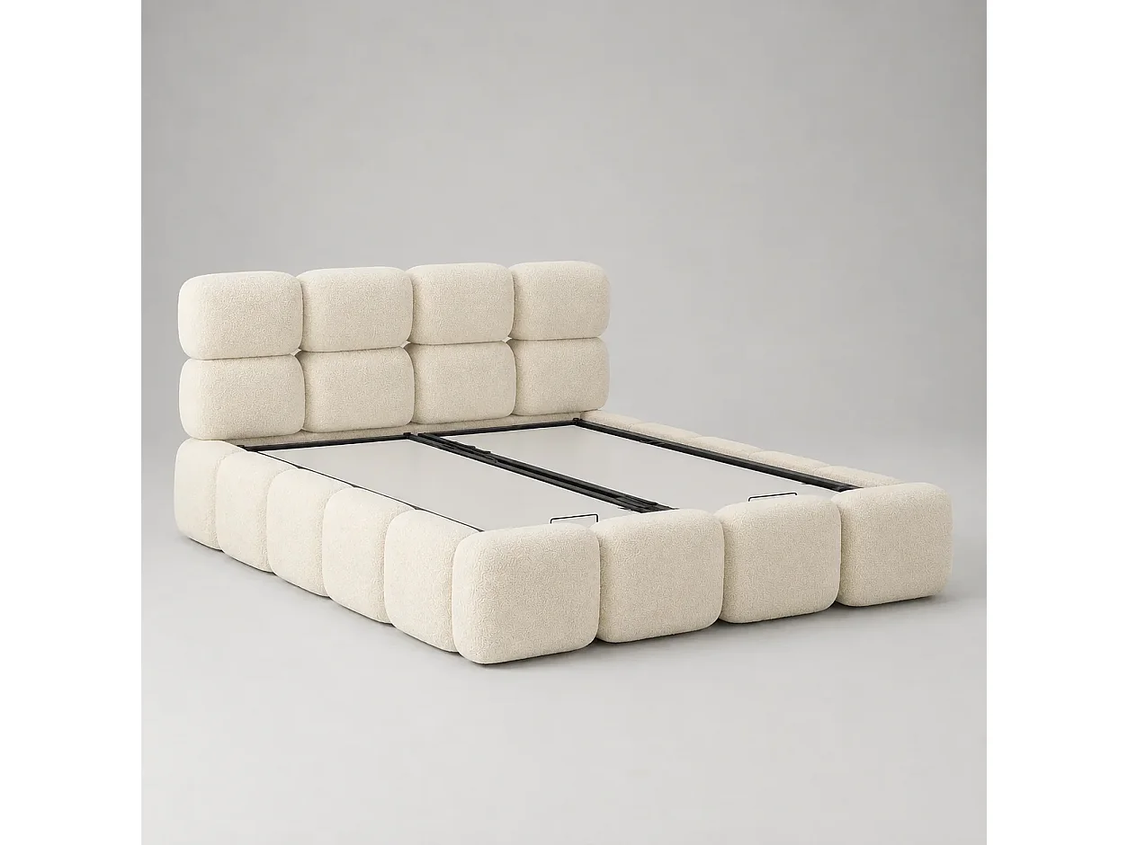 Opbergbed MOOS Kleur Ecru Schuim, 200x200CM