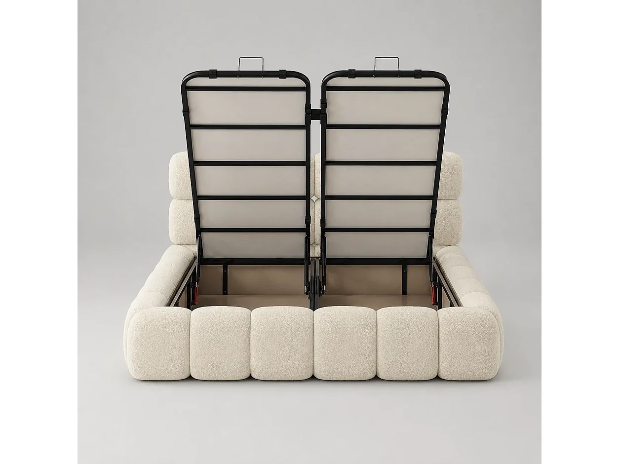 Opbergbed MOOS Kleur Ecru Schuim, 200x200CM