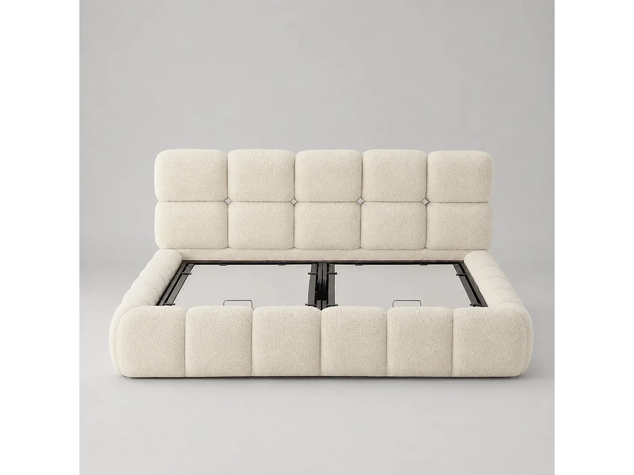 Opbergbed MOOS Kleur Ecru Schuim, 200x200CM