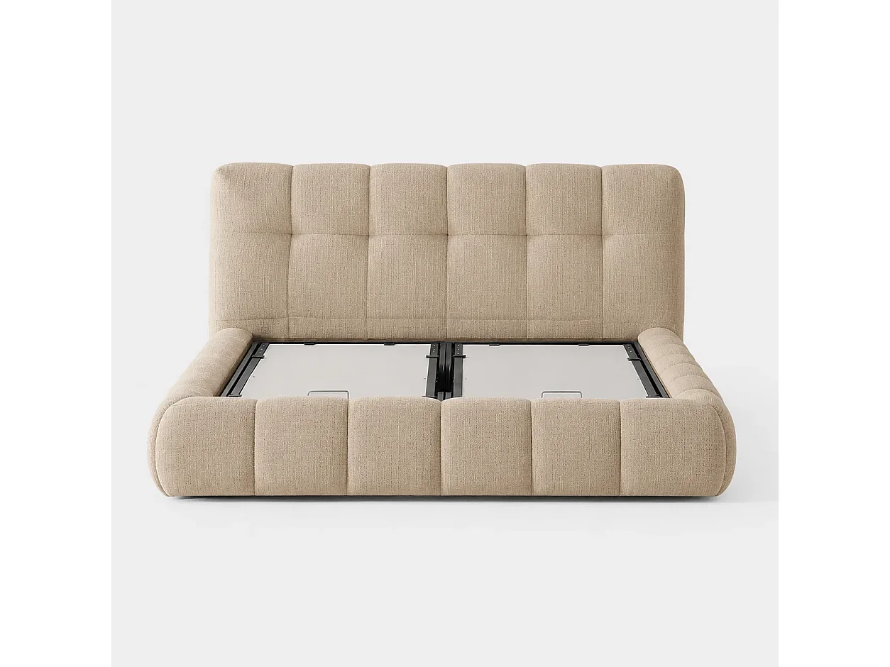 Opbergbed LUNA Kleur Zand Nomade, 90x200CM