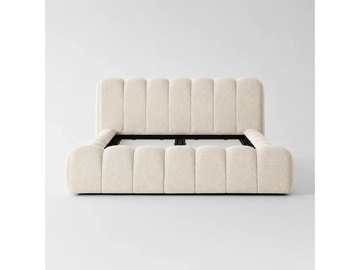 Opbergbed LONDON Kleur Ecru Schuim, 140x200CM