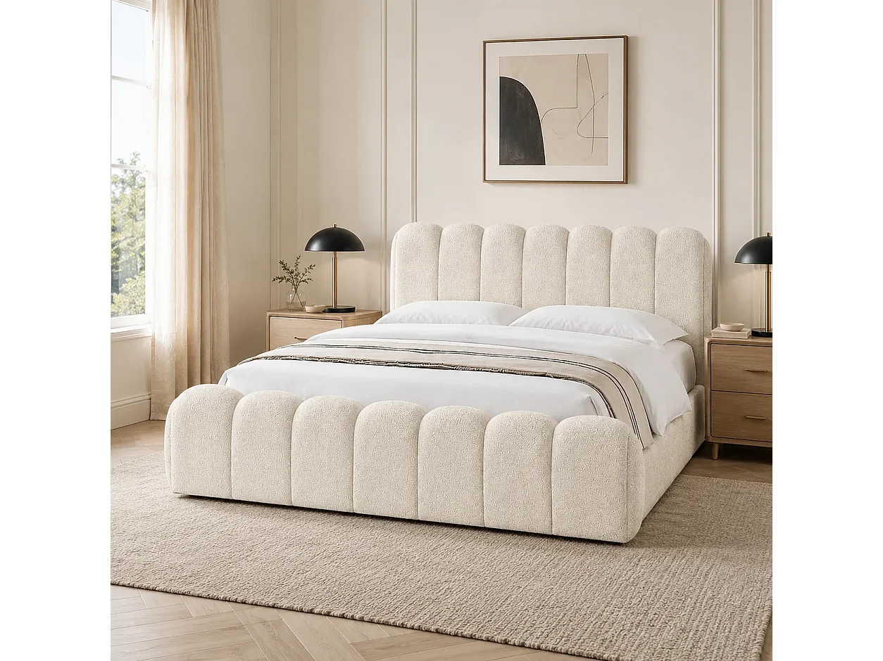 Opbergbed LONDON Kleur Ecru Schuim, 160x200CM