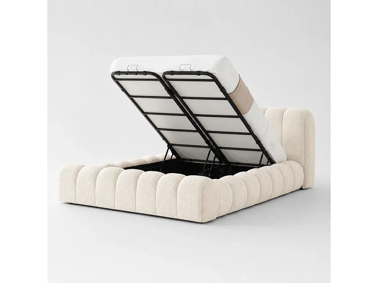 Opbergbed LONDON Kleur Ecru Schuim, 160x200CM