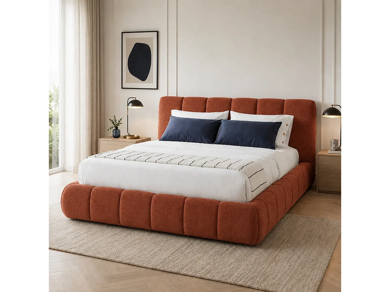 Opbergbed LUNA Kleur Terracotta, 90x200CM