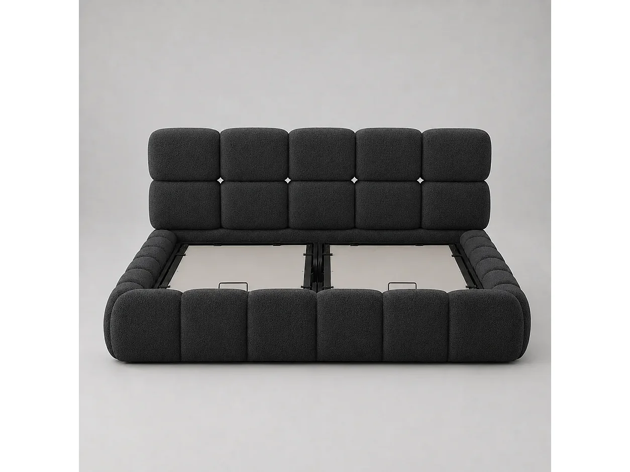 Opbergbed MOOS Kleur Grijs Houtskool, 200x200CM