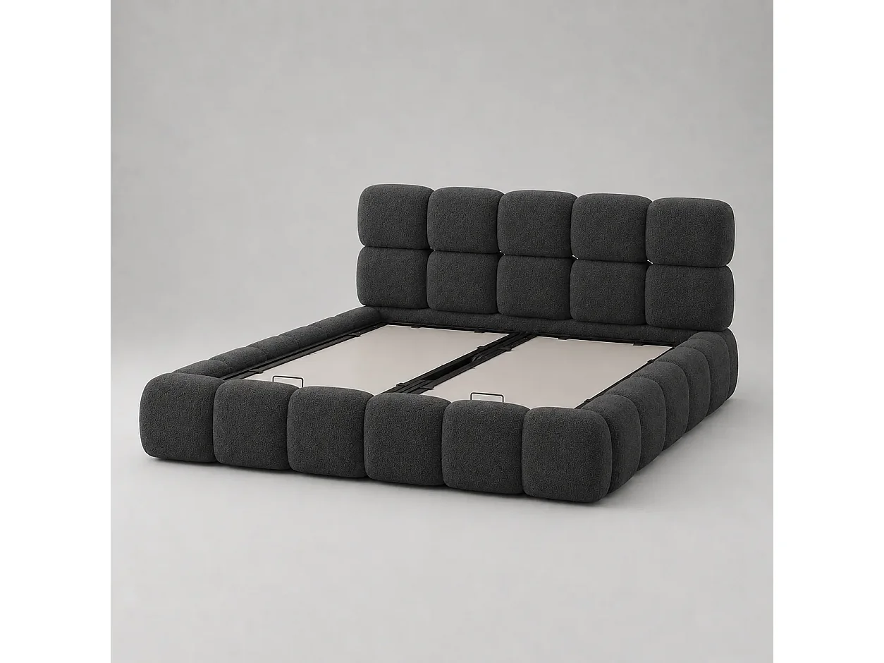 Opbergbed MOOS Kleur Grijs Houtskool, 200x200CM