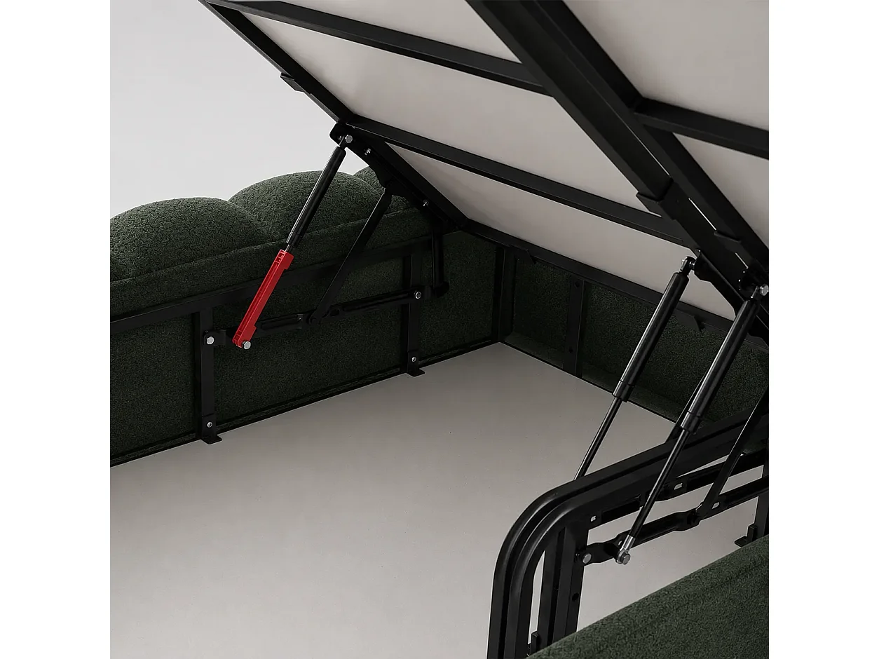 Opbergbed LONDON Kleur Cedergroen, 90x200CM