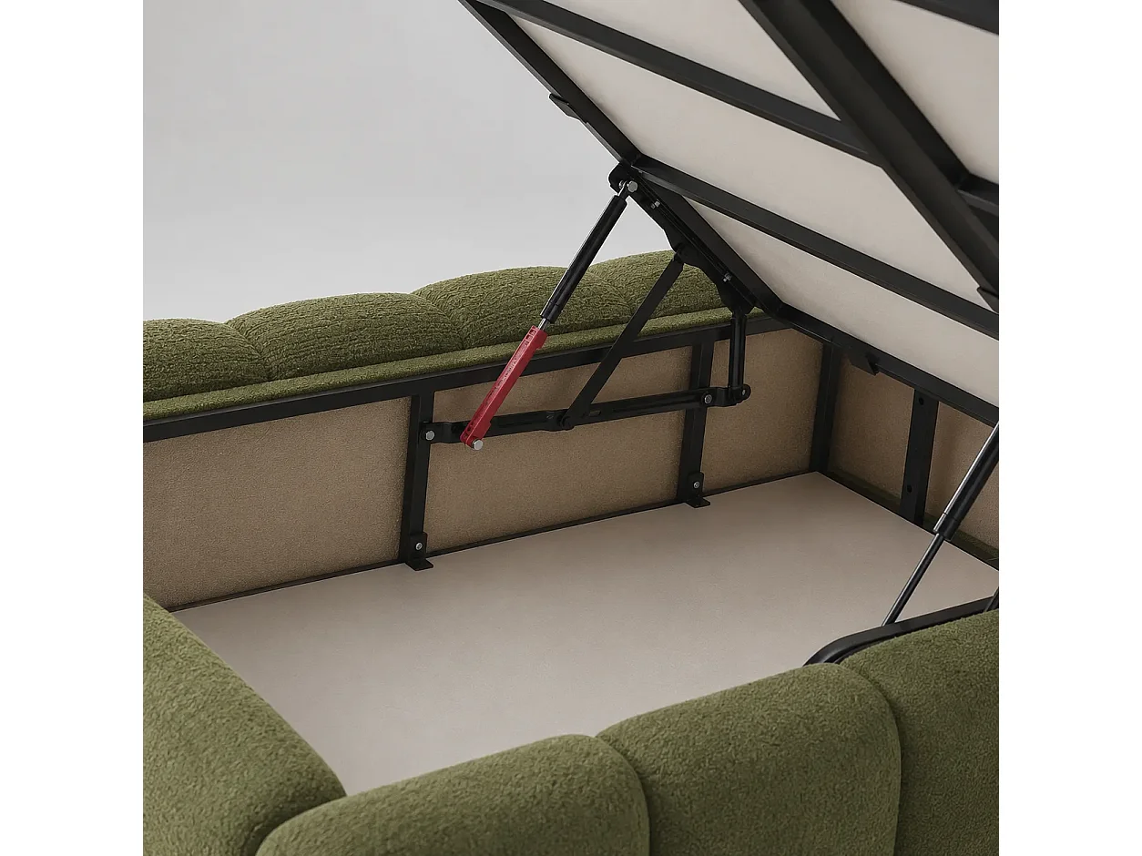 Opbergbed MOOS Kleur Junglegroen, 140x200CM