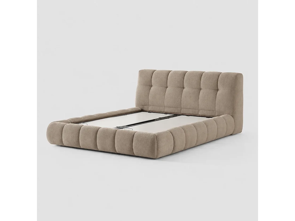 Opbergbed LUNA Kleur Zand Nomade, 140x200CM